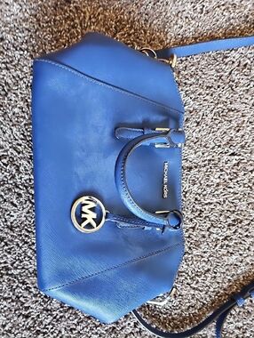 Michael Kors Royal Blue Leather Crossbody Satchel